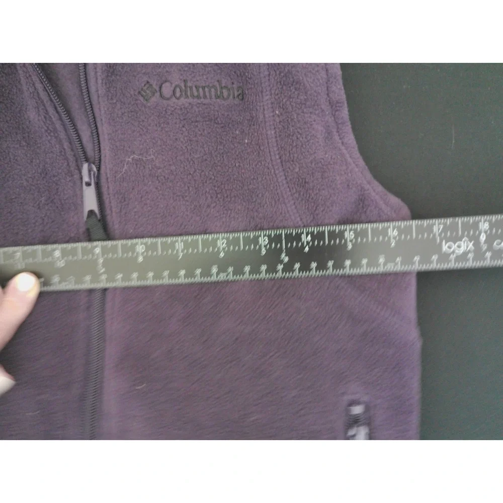 Columbia Fleece Vest Womens S Purple Benton Springs Full Zip Sleeveless Jacket